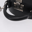 Saint Laurent Mika Box Hand Bag Leather 2way Black Silver Auth 210692V-7