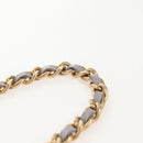 CHANEL Matelasse Chain Shoulder Pouch Lamb Skin 2way Gray Gold CC Auth 210693M-10