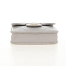 CHANEL Matelasse Chain Shoulder Pouch Lamb Skin 2way Gray Gold CC Auth 210693M-11