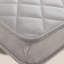 CHANEL Matelasse Chain Shoulder Pouch Lamb Skin 2way Gray Gold CC Auth 210693M-14