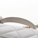 CHANEL Matelasse Chain Shoulder Pouch Lamb Skin 2way Gray Gold CC Auth 210693M-8