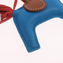 HERMES Rodeo PM Bag Charm Leather Blue Auth 210694M-12