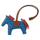 HERMES Rodeo PM Bag Charm Leather Blue Auth 210694M-2