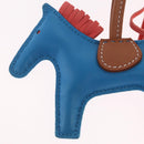 HERMES Rodeo PM Bag Charm Leather Blue Auth 210694M-5