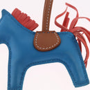 HERMES Rodeo PM Bag Charm Leather Blue Auth 210694M-6