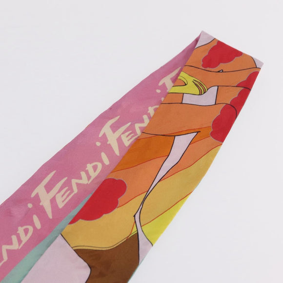 FENDI Scarf Silk Multicolor Auth 210695M