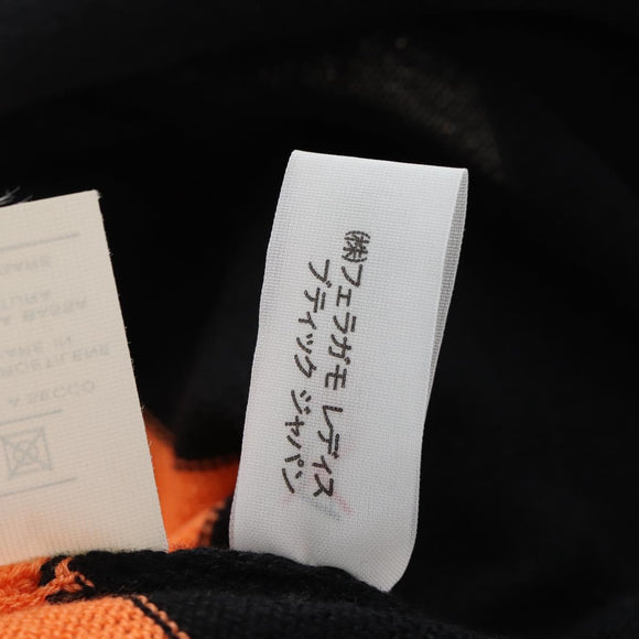 Salvatore Ferragamo Knitted Fabrics cotton M Orange Black Auth 210702A