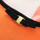 Salvatore Ferragamo Knitted Fabrics cotton M Orange Black Auth 210702A-6