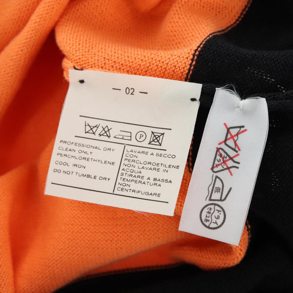 Salvatore Ferragamo Knitted Fabrics cotton M Orange Black Auth 210702A