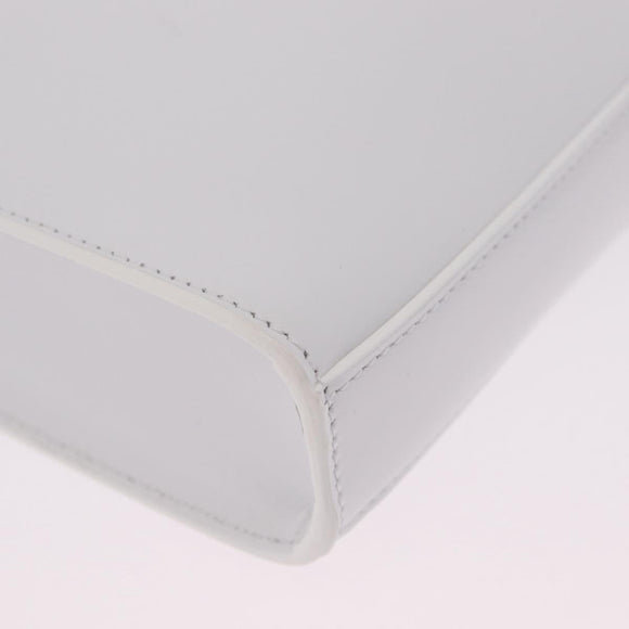 Jil Sander Shoulder Bag Leather White Silver Auth 210706A