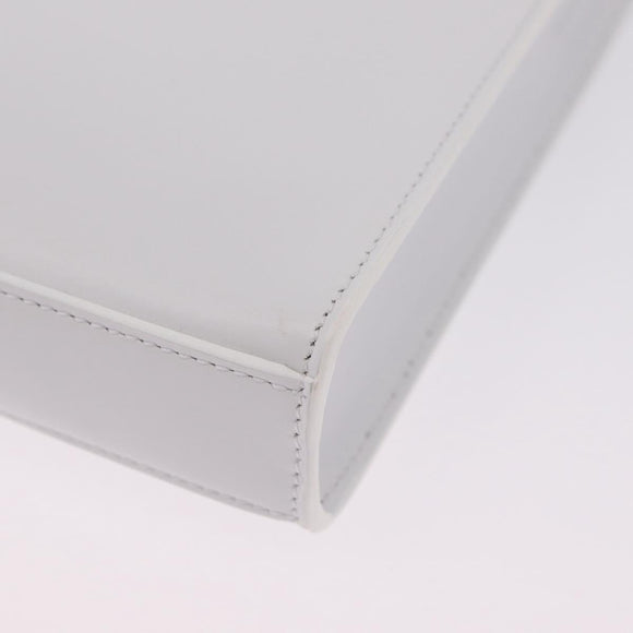 Jil Sander Shoulder Bag Leather White Silver Auth 210706A
