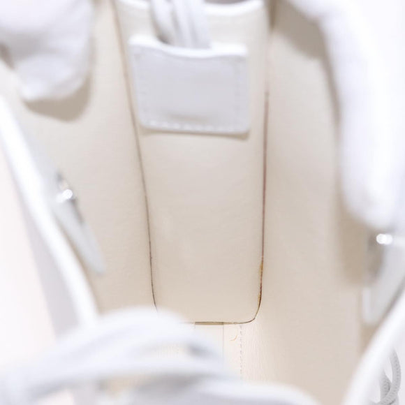 Jil Sander Shoulder Bag Leather White Silver Auth 210706A