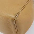 PRADA Hand Bag Leather Beige Gold Auth 210708-12