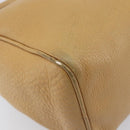 PRADA Hand Bag Leather Beige Gold Auth 210708-13