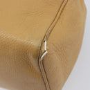 PRADA Hand Bag Leather Beige Gold Auth 210708-14