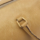 PRADA Hand Bag Leather Beige Gold Auth 210708-16