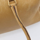 PRADA Hand Bag Leather Beige Gold Auth 210708-17