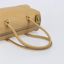 PRADA Hand Bag Leather Beige Gold Auth 210708-7