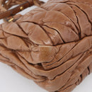 Miu Miu Matelasse Hand Bag Vitellolux 2way Brown Gold Auth 210718V-15