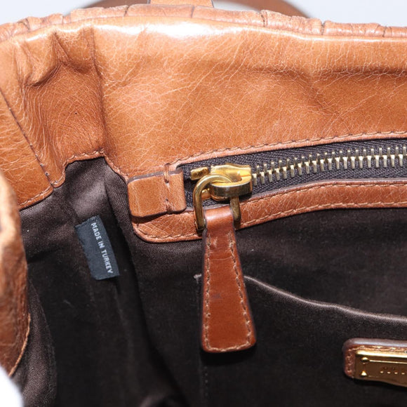Miu Miu Matelasse Hand Bag Vitellolux 2way Brown Gold Auth 210718V