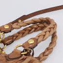 Miu Miu Matelasse Hand Bag Vitellolux 2way Brown Gold Auth 210718V-8
