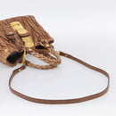 Miu Miu Matelasse Hand Bag Vitellolux 2way Brown Gold Auth 210718V-9