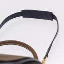 CELINE Trapeze Hand Bag Leather 2way Navy Gold Auth 210719V-10