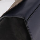 CELINE Trapeze Hand Bag Leather 2way Navy Gold Auth 210719V-12
