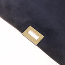 CELINE Trapeze Hand Bag Leather 2way Navy Gold Auth 210719V-20