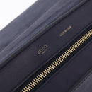 CELINE Trapeze Hand Bag Leather 2way Navy Gold Auth 210719V-23