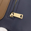 CELINE Trapeze Hand Bag Leather 2way Navy Gold Auth 210719V-28