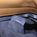 CELINE Trapeze Hand Bag Leather 2way Navy Gold Auth 210719V-30