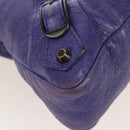 Balenciaga The First Hand Bag Leather 2way Purple 103208 Auth 210720V-14