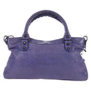 Balenciaga The First Hand Bag Leather 2way Purple 103208 Auth 210720V-3