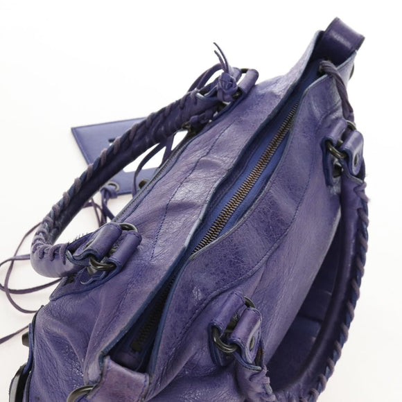 Balenciaga The First Hand Bag Leather 2way Purple 103208 Auth 210720V