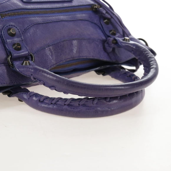 Balenciaga The First Hand Bag Leather 2way Purple 103208 Auth 210720V