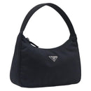 PRADA Hand Pouch Nylon Black Silver Auth 210726V-1