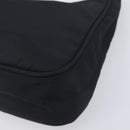PRADA Hand Pouch Nylon Black Silver Auth 210726V-10