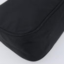 PRADA Hand Pouch Nylon Black Silver Auth 210726V-11