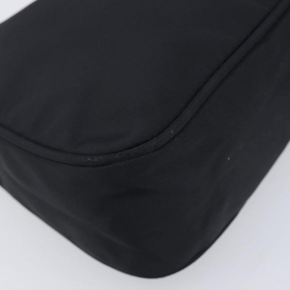 PRADA Hand Pouch Nylon Black Silver Auth 210726V