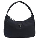 PRADA Hand Pouch Nylon Black Silver Auth 210726V-2