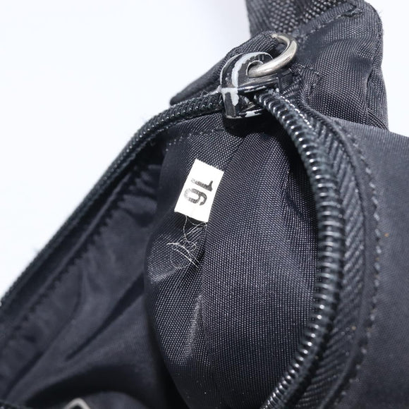 PRADA Hand Pouch Nylon Black Silver Auth 210726V