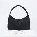 PRADA Hand Pouch Nylon Black Silver Auth 210726V-22