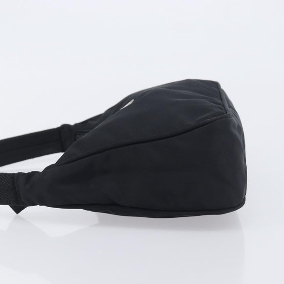 PRADA Hand Pouch Nylon Black Silver Auth 210726V