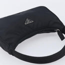 PRADA Hand Pouch Nylon Black Silver Auth 210726V-6
