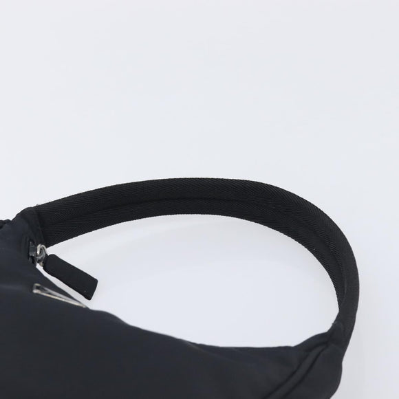 PRADA Hand Pouch Nylon Black Silver Auth 210726V