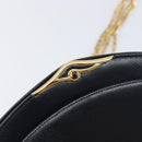 Cartier Sapphire Line Chain Shoulder Bag Leather Navy Gold Auth 210727A-16