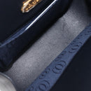 Cartier Sapphire Line Chain Shoulder Bag Leather Navy Gold Auth 210727A-18