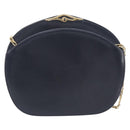 Cartier Sapphire Line Chain Shoulder Bag Leather Navy Gold Auth 210727A-2