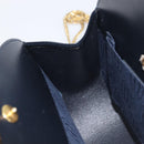 Cartier Sapphire Line Chain Shoulder Bag Leather Navy Gold Auth 210727A-20
